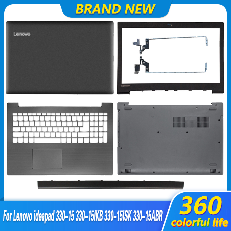 새로운 레노버 아이디어패드 330-15 330-15IKB 330-15ISK 330-15ABR 노트북 LCD 뒷면 커버, 전면 베젤/경첩/손목 받침대/하단 케이스 블랙